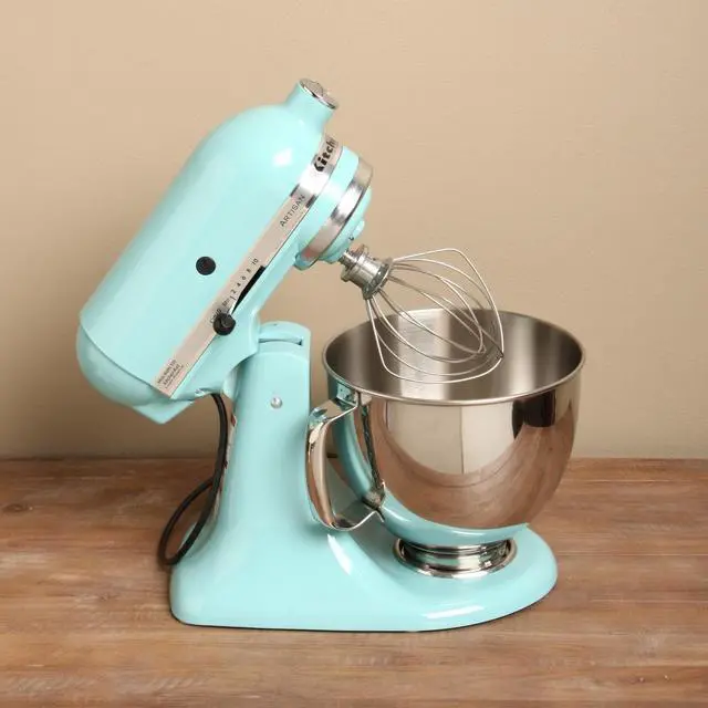 Alt view image 6 of 10 - KitchenAid Aqua Sky 5-quart Artisan Tilt-Head Stand Mixer