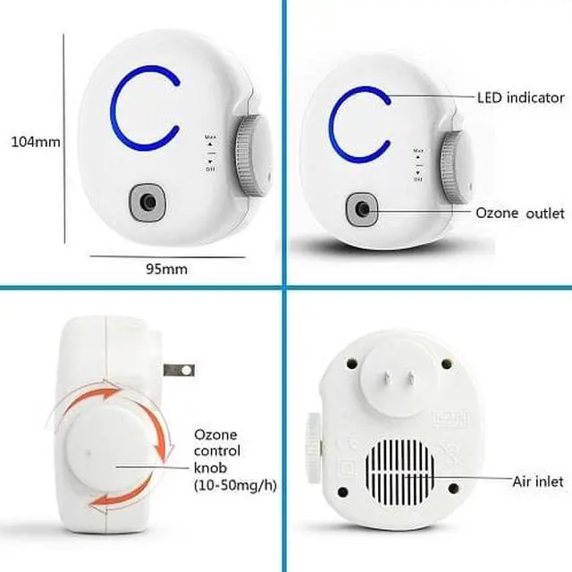 Alt view image 3 of 3 - Atlas Wall Plug in Portable Home Air purifier Odor Eliminator Ozone Generator