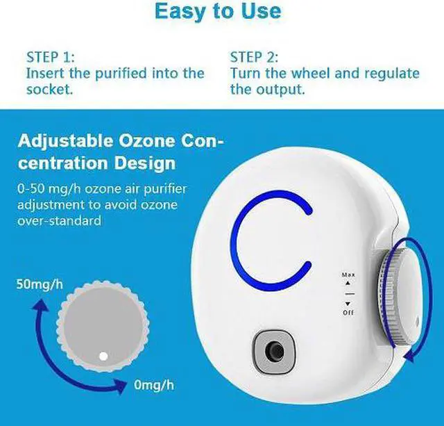 Alt view image 2 of 3 - Atlas Wall Plug in Portable Home Air purifier Odor Eliminator Ozone Generator