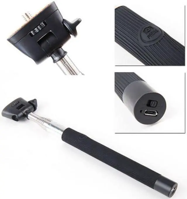 Alt view image 2 of 2 - Multi-Function Extendable Handheld Selfie Stick with Wireless Remote for All Android and iOS Phones (Black)