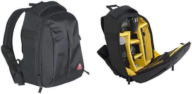 Main image of NEW Atlas Customizable Compartments for Cameras, Lenses, Accessories ,Laptop Fabric/Nylon Backpack (Black)pack of 1