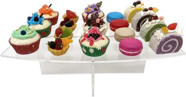 Alt view image 3 of 7 - OnDisplay Cross Tier Acrylic Display Rack/Stand - Clear Food Display Stage (5" Height)