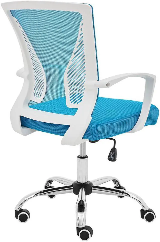 Alt view image 4 of 7 - Modern Home Zuna Mid-Back Office Chair - White/Aqua