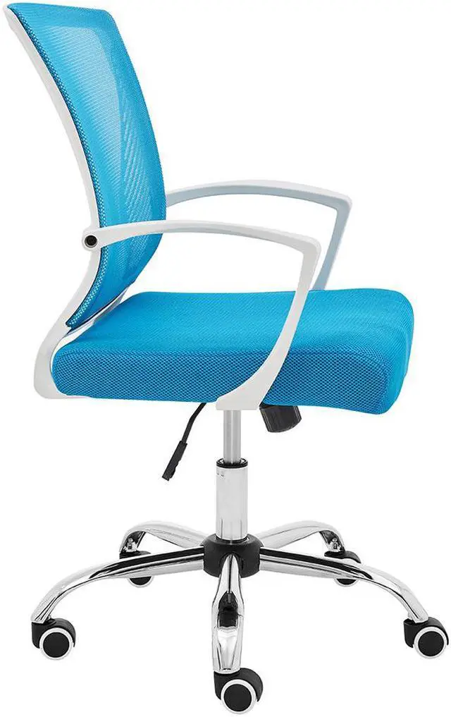 Alt view image 3 of 7 - Modern Home Zuna Mid-Back Office Chair - White/Aqua