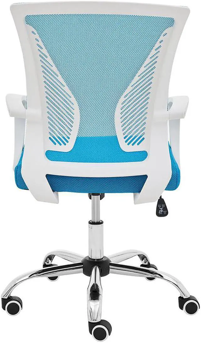 Alt view image 5 of 7 - Modern Home Zuna Mid-Back Office Chair - White/Aqua