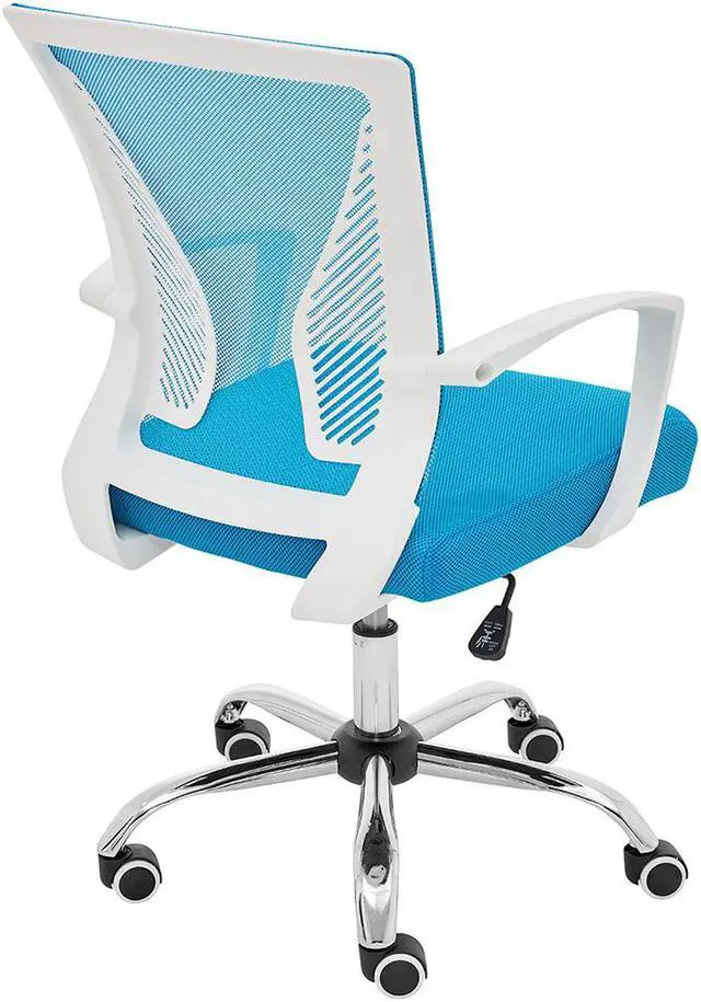 Alt view image 6 of 7 - Modern Home Zuna Mid-Back Office Chair - White/Aqua