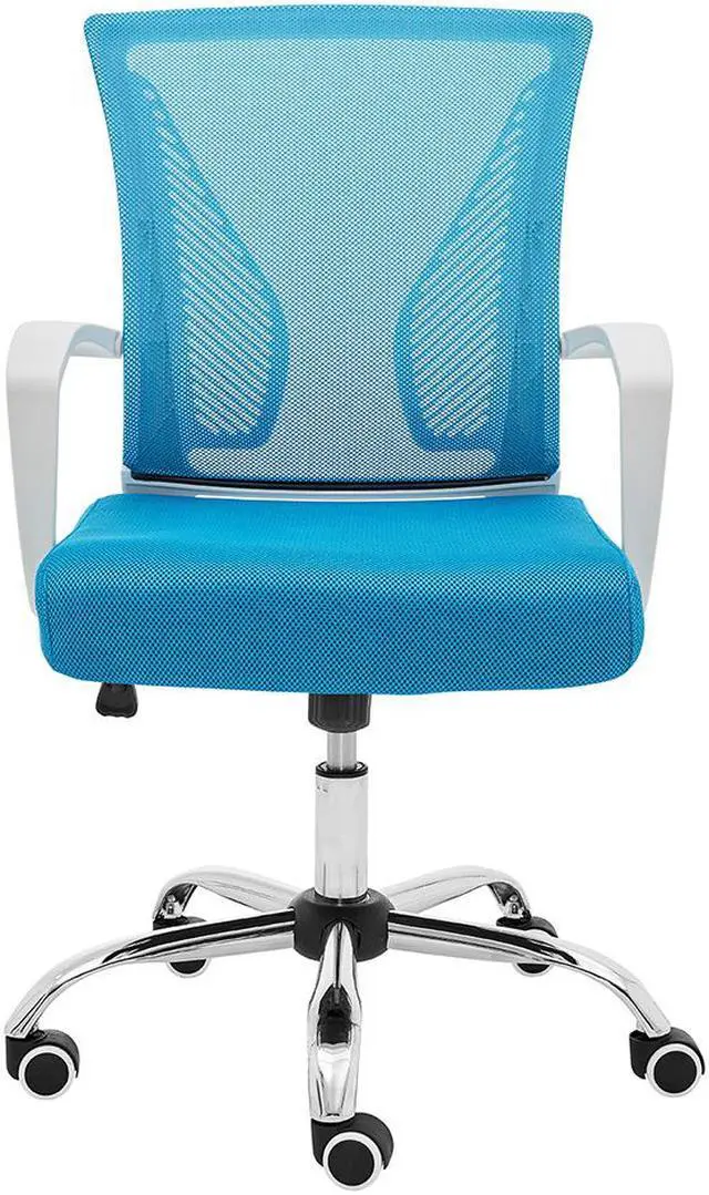 Alt view image 2 of 7 - Modern Home Zuna Mid-Back Office Chair - White/Aqua