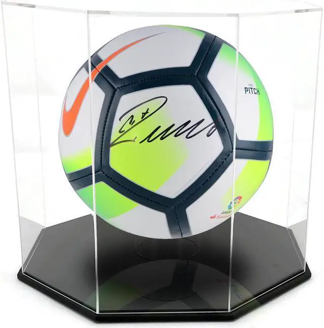 Alt view image 2 of 5 - OnDisplay Deluxe Octagon UV-Protected Basketball/Soccer Ball Display Case - Black Base