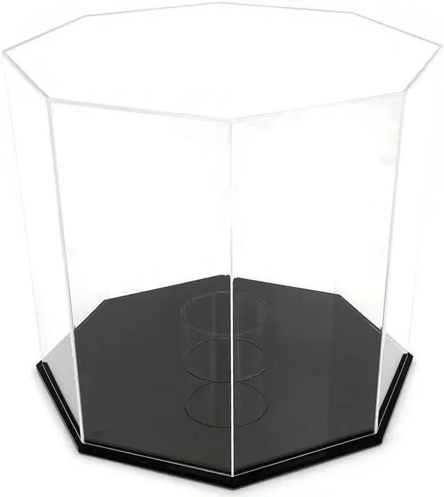 Alt view image 5 of 5 - OnDisplay Deluxe Octagon UV-Protected Basketball/Soccer Ball Display Case - Black Base