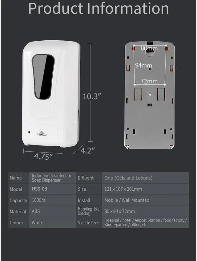 Alt view image 6 of 6 - OnDisplay Touchless Automatic Freestanding Hand Sanitizer/Soap Dispensing Station HSS-08