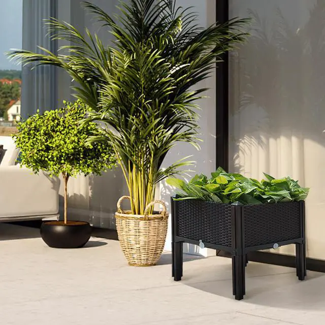 Alt view image 4 of 7 - Modern Home Raised Planter Kit - Stackable Modular Flower/Garden Bed Kit (Brown)