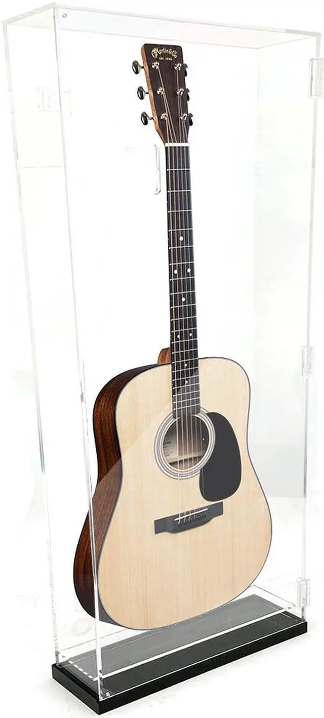 Alt view image 3 of 7 - OnDisplay Deluxe Acrylic Wall Mounted/Tabletop UV-Protected Electric Guitar Display Case w/Lights