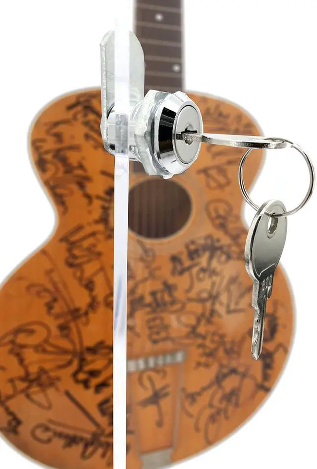 Alt view image 4 of 7 - OnDisplay Deluxe Acrylic Wall Mounted/Tabletop UV-Protected Electric Guitar Display Case w/Lights