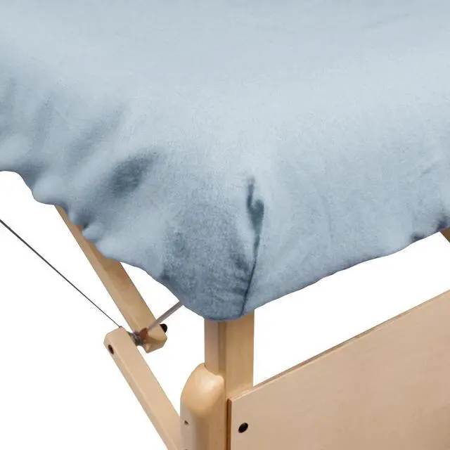 Alt view image 4 of 4 - Royal Massage Deluxe Flannel 3pc Sheet Set - Face Cover, Fitted and Flat Sheet - Cornflower Blue