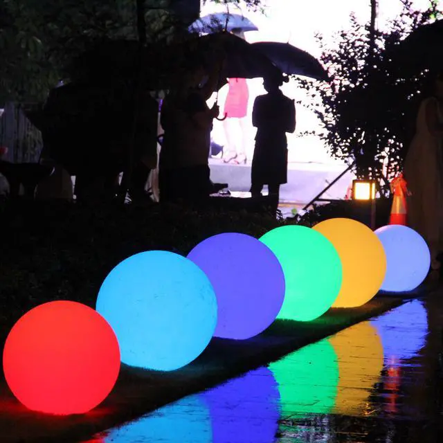 Alt view image 3 of 7 - Modern Home LED Glowing Sphere w/Infrared Remote Control (16 inch)