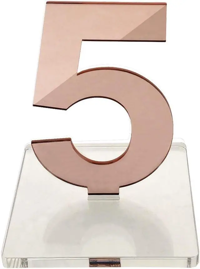 Alt view image 2 of 5 - OnDisplay Luxe Laser Cut Mirrored Acrylic Wedding/Party/Event Table Numbers (Rose Gold, 1-10)