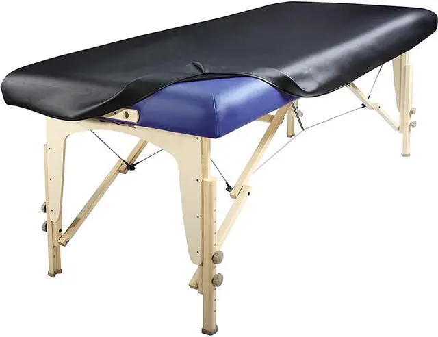 Main image of Royal Massage Universal Fitted Vinyl Leather Massage Table Protection Cover (Black, Single)