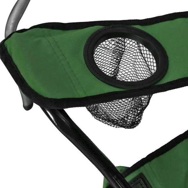 Alt view image 6 of 7 - GoTeam Portable 2-Seat Folding Camp Chair with Cooler, Umbrella & Cup Holders  Outdoor Picnic, Beach, or Tailgate Seating  Carry Case Included (Green)