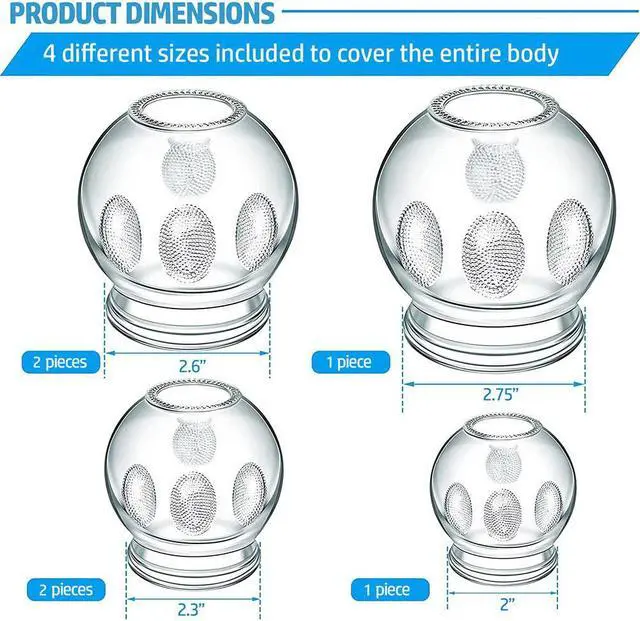 Alt view image 2 of 5 - Royal Massage 6pc Fire Glass Cupping Jar Set