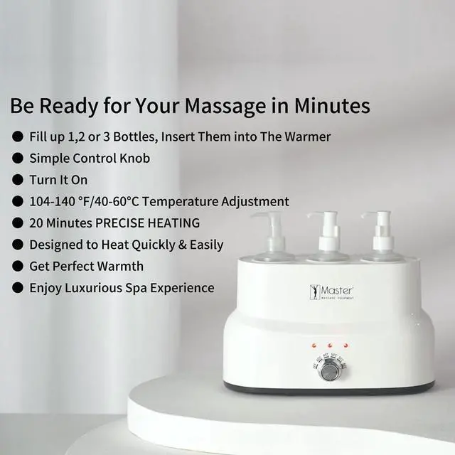 Alt view image 8 of 9 - Master Massage 3 Bottle Oil/Lotion Bottle Warmer w/Auto-Temperature