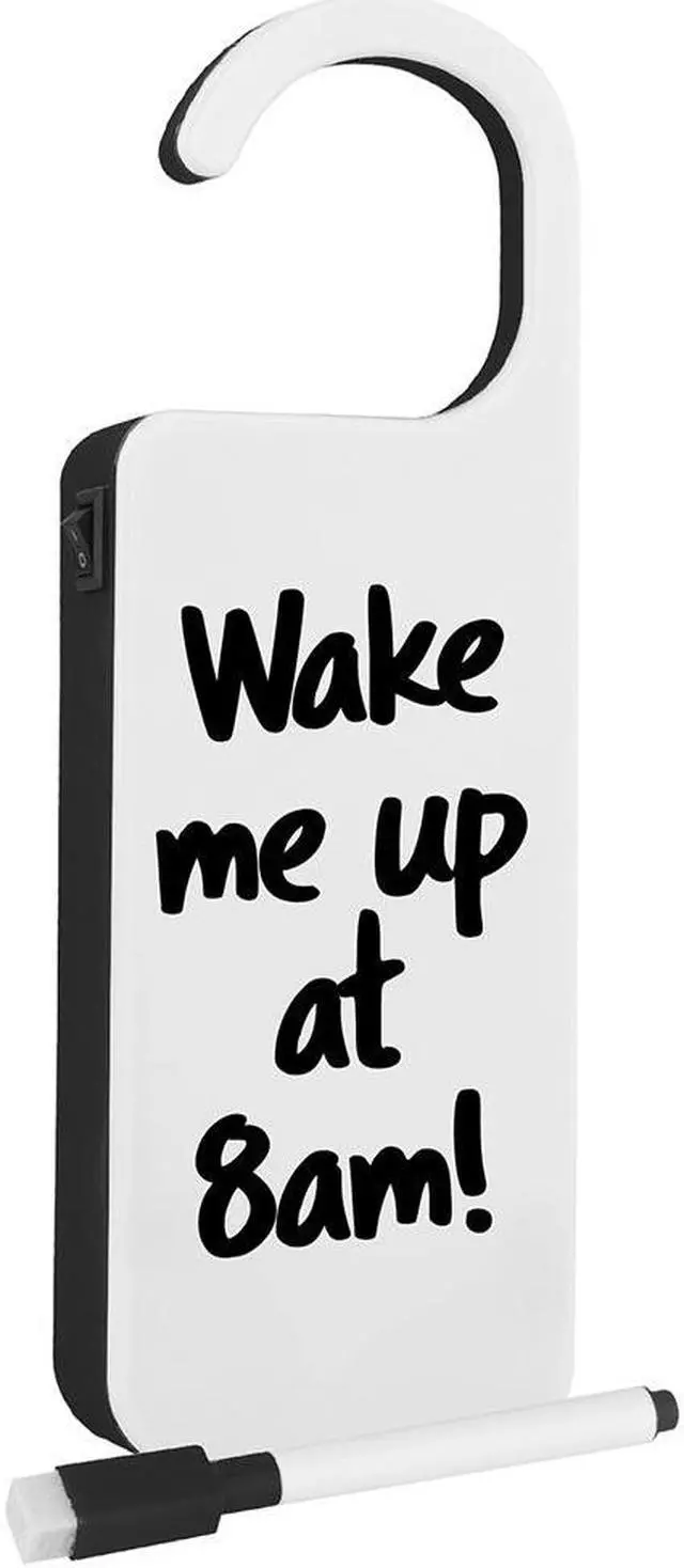 Alt view image 6 of 6 - Modern Home LED Light Up Door Hanger w/Dry Erase Marker