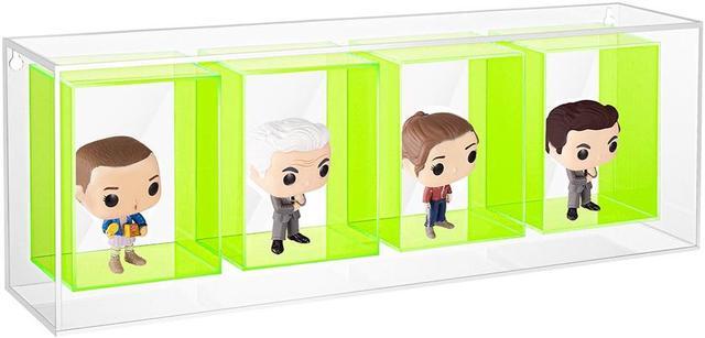 Main image of OnDisplay Wall/Table Mount Deluxe Acrylic Display for Funko Pop/Dolls/Figurines (4 Section - Neon Green)