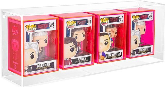 Alt view image 2 of 7 - OnDisplay Wall/Table Mount Deluxe Acrylic Display for Funko Pop/Dolls/Figurines (4 Section - Neon Green)
