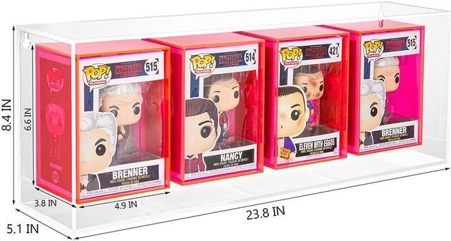 Alt view image 5 of 7 - OnDisplay Wall/Table Mount Deluxe Acrylic Display for Funko Pop/Dolls/Figurines (4 Section - Neon Green)