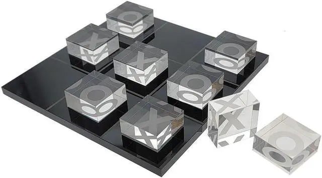 Main image of OnDisplay 3D Luxe Acrylic Tic Tac Toe Set (Black/Clear)