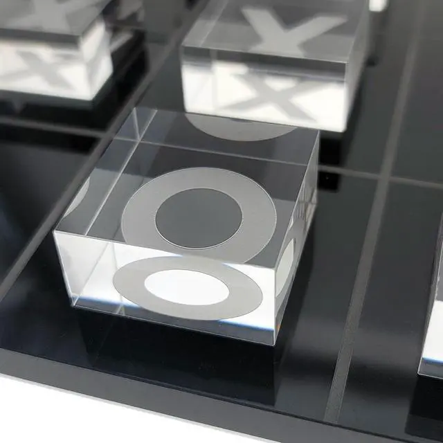 Alt view image 4 of 6 - OnDisplay 3D Luxe Acrylic Tic Tac Toe Set (Black/Clear)