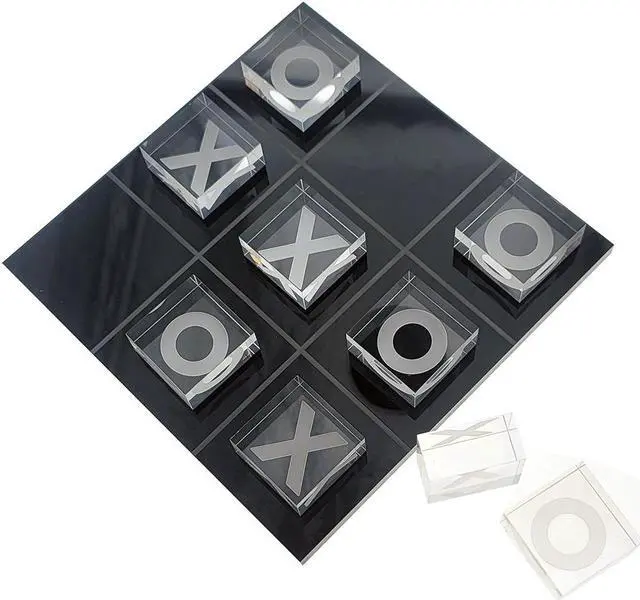 Alt view image 5 of 6 - OnDisplay 3D Luxe Acrylic Tic Tac Toe Set (Black/Clear)