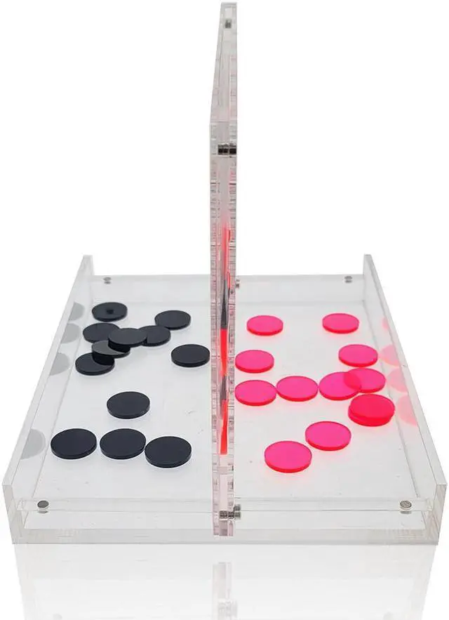 Alt view image 5 of 7 - OnDisplay Luxe Acrylic Four In A Row Game w/Acrylic Storage Box (Pink/Black)