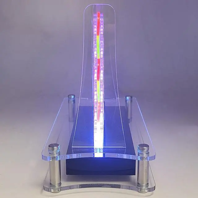 Alt view image 4 of 7 - OnDisplay Luxe Glowing Acrylic Four In a Row Game w/Lights & Remote Control (Pink/Yellow)