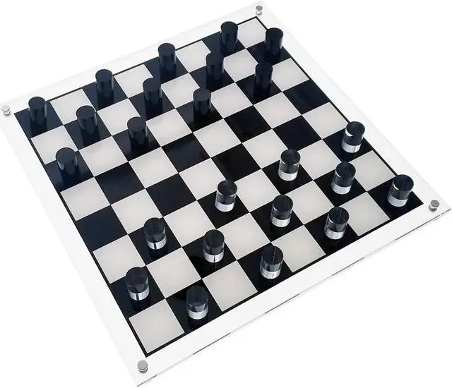Alt view image 2 of 6 - OnDisplay 3D Luxe Acrylic Checkers Set, Clear