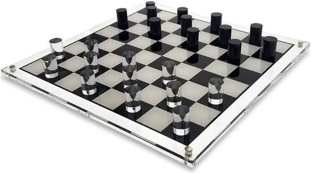 Main image of OnDisplay 3D Luxe Acrylic Checkers Set, Clear