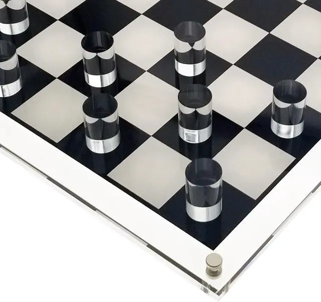 Alt view image 6 of 6 - OnDisplay 3D Luxe Acrylic Checkers Set, Clear