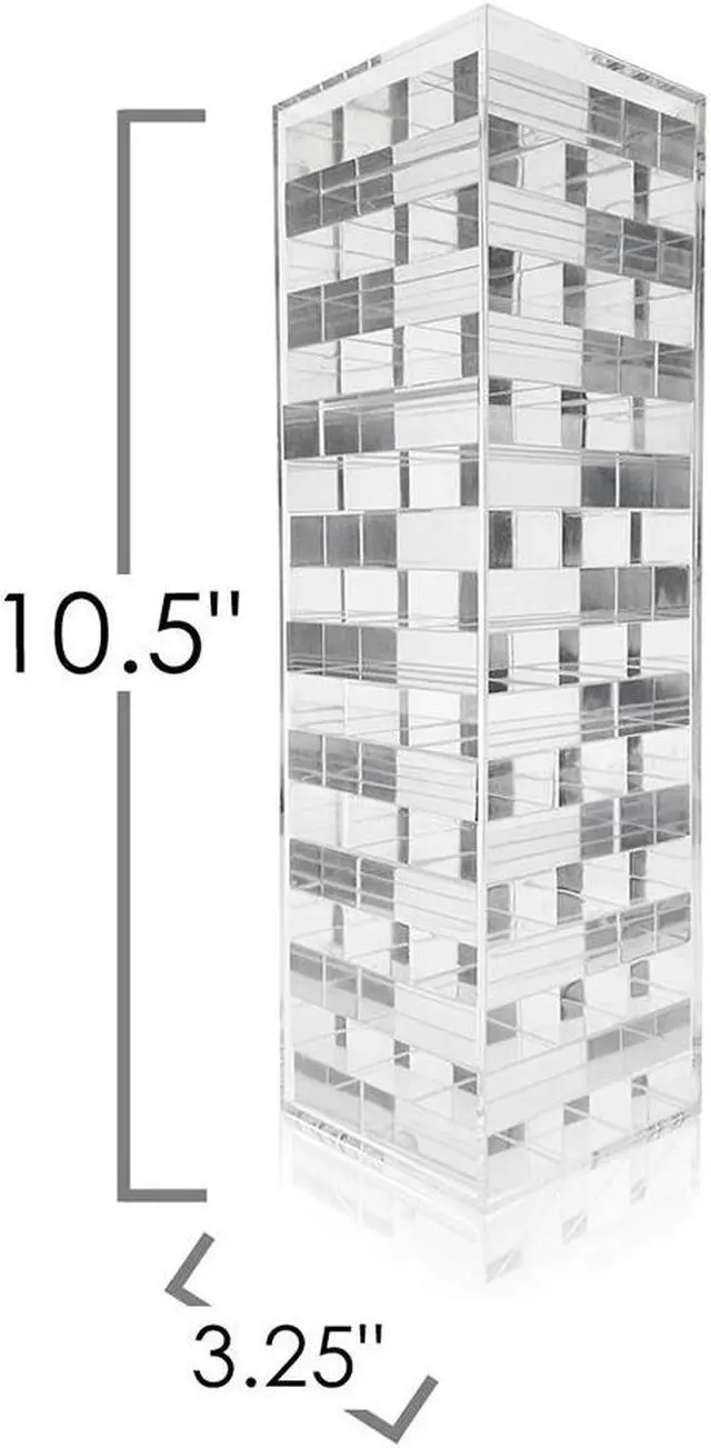 Alt view image 5 of 7 - OnDisplay 3D Luxe Acrylic Stacking Tower Puzzle Game (Clear/Opaque/Blk/White)