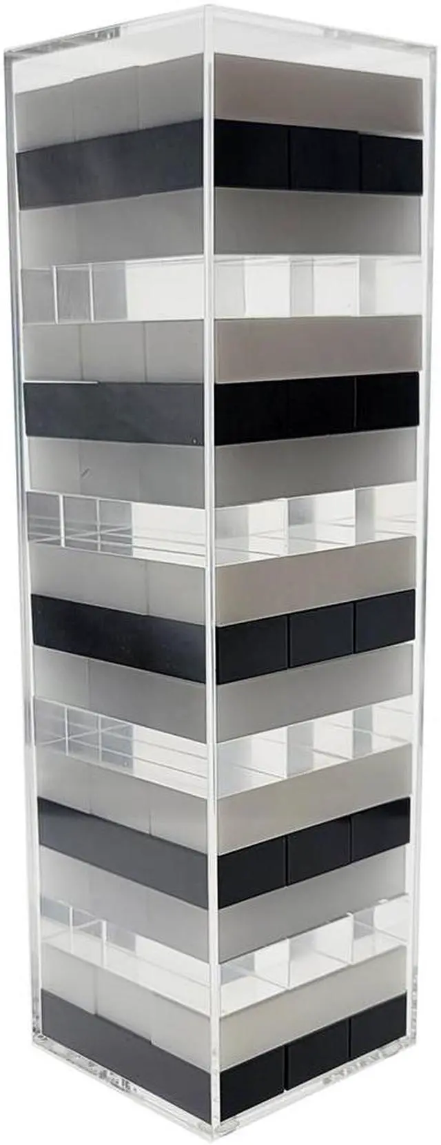 Alt view image 4 of 7 - OnDisplay 3D Luxe Acrylic Stacking Tower Puzzle Game (Clear/Opaque/Blk/White)