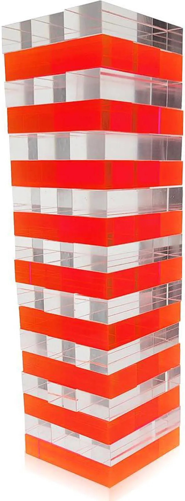 Alt view image 3 of 5 - OnDisplay 3D Luxe Acrylic Stacking Tower Puzzle Game (Pink/Clear)