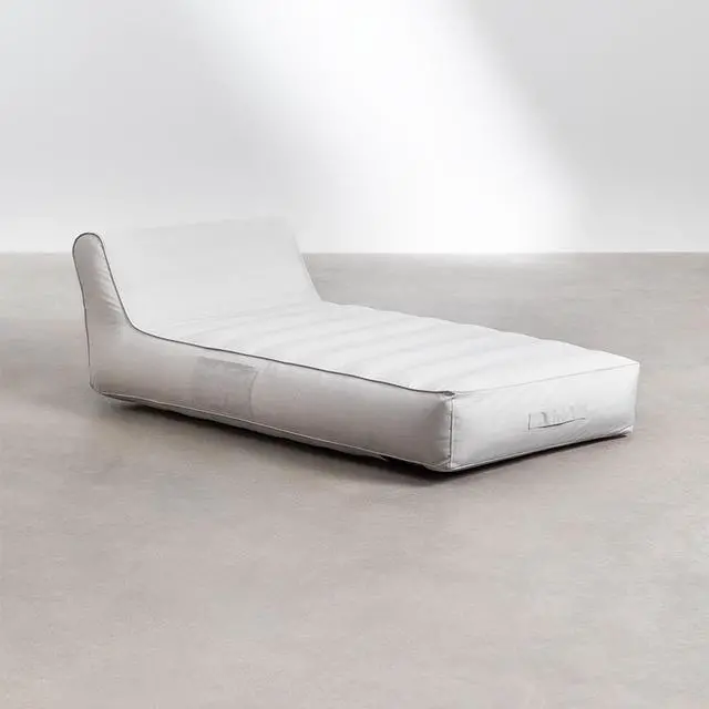 Alt view image 3 of 6 - California Sun Allora Luxury Inflatable Fabric Sun Lounger Pool Float Chaise - Poolside Lounge Chair (Beige)