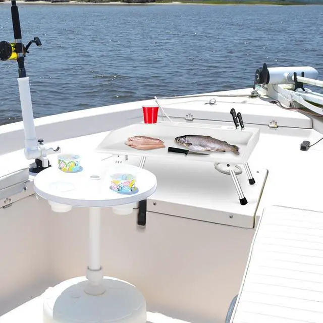 Alt view image 2 of 7 - Modern Home Portable Folding Outdoor Tailgate Cutting Board/Prep Tray Fish Fillet Table