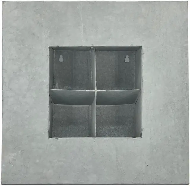 Alt view image 4 of 6 - Modern Home Living Wall Galvanized Steel/Zinc Succulent Planter (Aged Zinc, 4 Pocket)