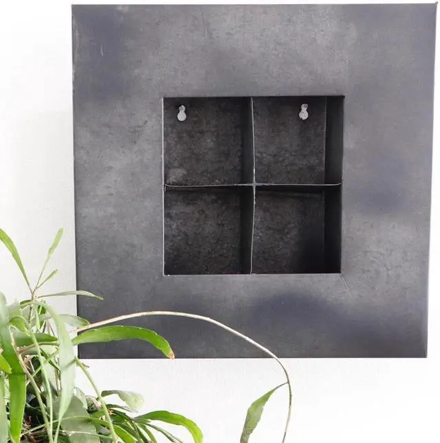 Alt view image 6 of 6 - Modern Home Living Wall Galvanized Steel/Zinc Succulent Planter (Aged Zinc, 4 Pocket)