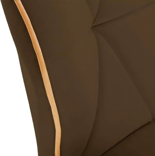 Alt view image 5 of 5 - Modern Home Luxe Spyder Contemporary Adjustable Barstool/Bar Chair with 360° Rotation (Gold Base, Brown/Gold Piping)