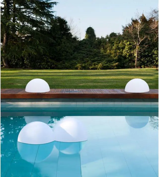 Alt view image 4 of 7 - Modern Home Deluxe Indoor/Outdoor LED Glowing Half Sphere w/Infrared Remote Control