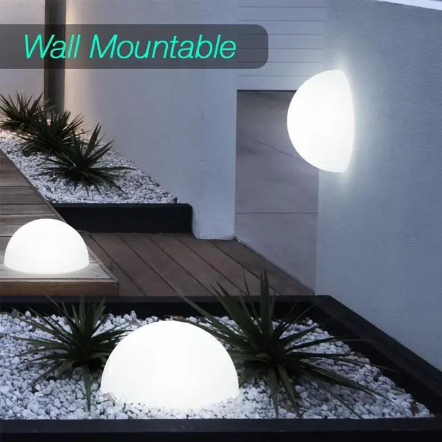 Alt view image 7 of 7 - Modern Home Deluxe Indoor/Outdoor LED Glowing Half Sphere w/Infrared Remote Control