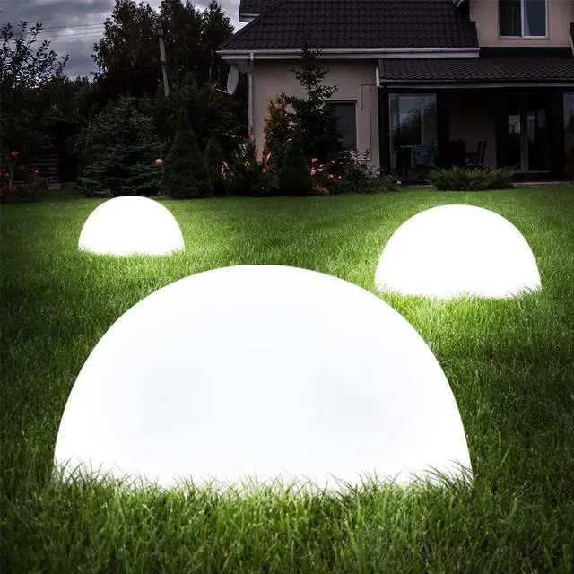 Alt view image 6 of 7 - Modern Home Deluxe Indoor/Outdoor LED Glowing Half Sphere w/Infrared Remote Control