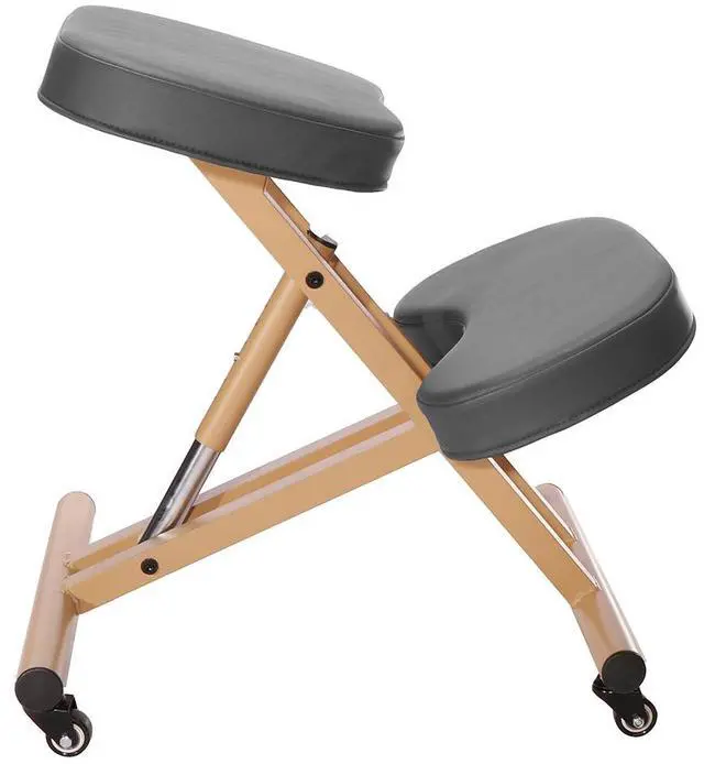 Alt view image 4 of 5 - Modern Home Ergonomic Rolling Kneeling Posture Chair - Camel/Black