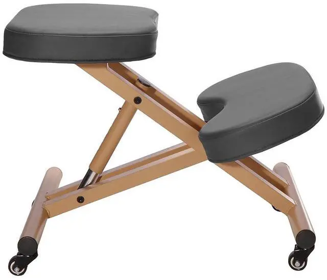 Alt view image 3 of 5 - Modern Home Ergonomic Rolling Kneeling Posture Chair - Camel/Black