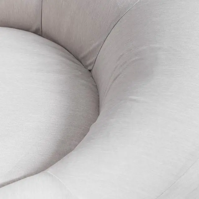 Alt view image 5 of 7 - California Sun Cucciolo Round Luxury Inflatable Fabric Sun Lounger Pool Float Chaise (Beige)